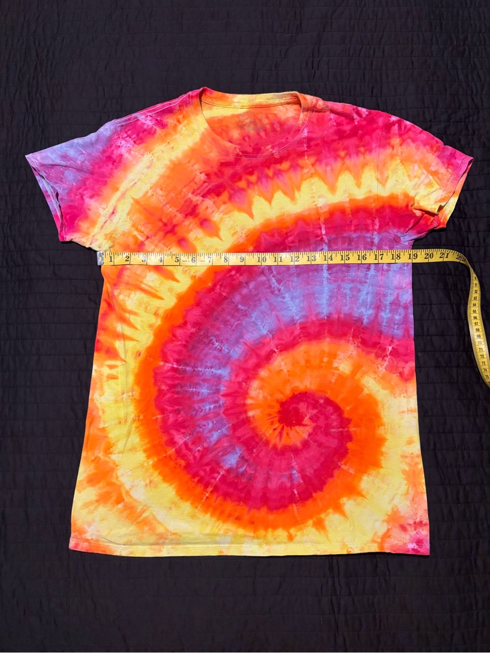 Tie-Dye Spiral womans T-Shirt - Pink, Orange & Yellow